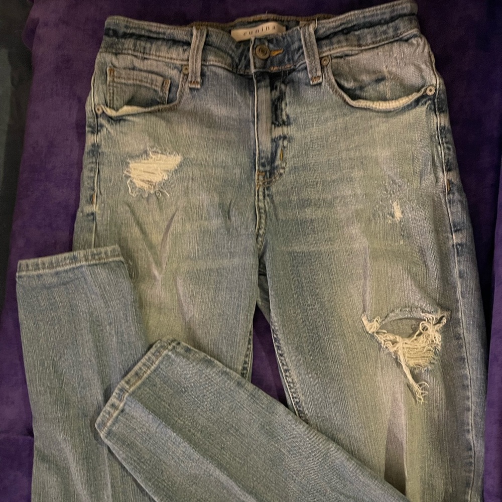 Eunina skinny distressed wash jeans